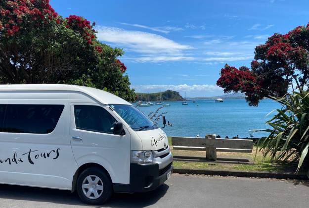 Ananda Tours van at Matiatia Wharf - Waiheke Island